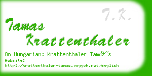 tamas krattenthaler business card